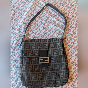 Authentic fendi zucca shoulder bag